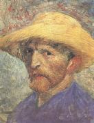 Self-Portrait with Straw Hat (nn04) Vincent Van Gogh